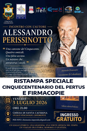 Incontro con l'autore Alessandro Perissinotto
spostato presso il Teatro Cà Nostra - via Giaglione